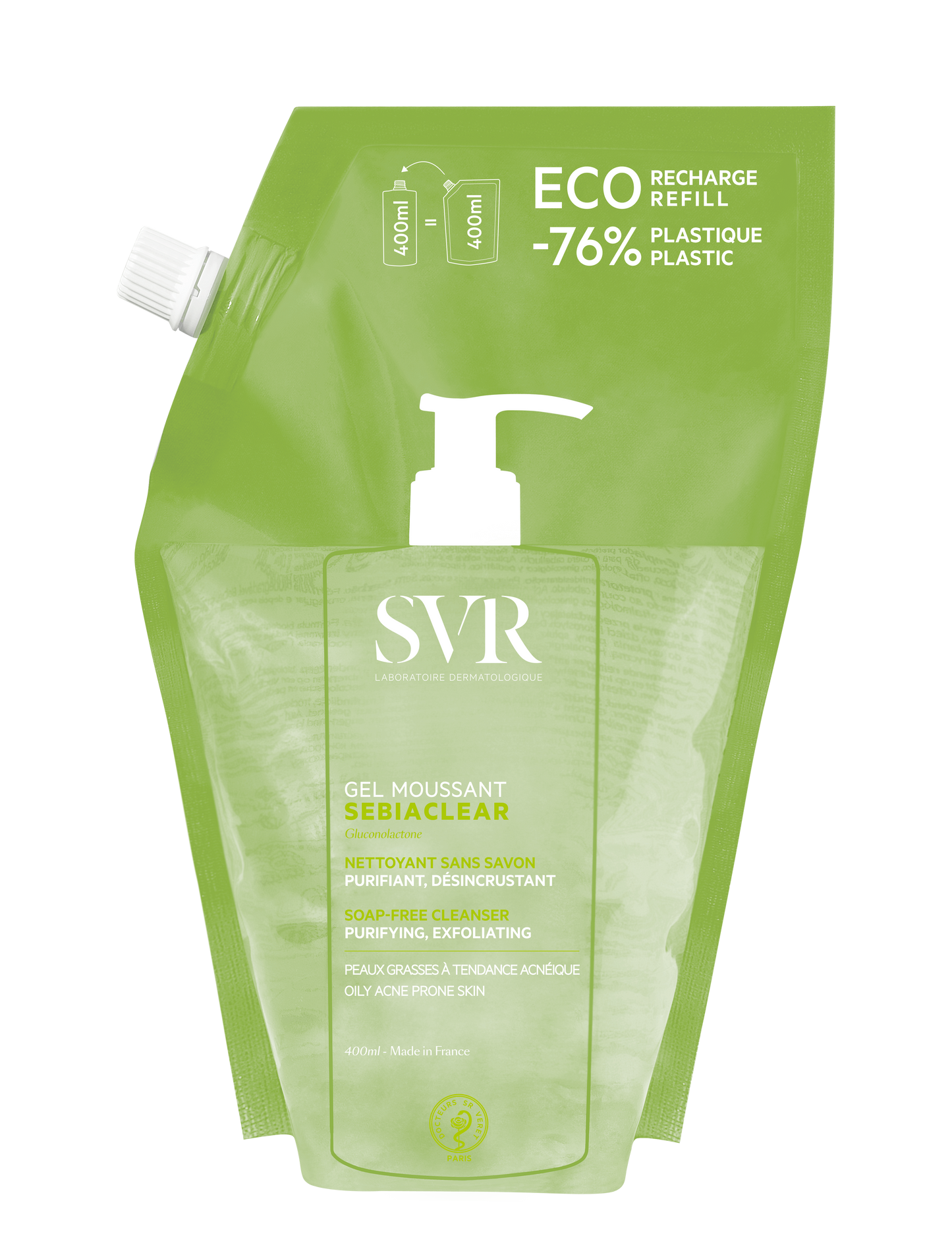 SVR Sebiaclear Gel moussant Recarga Eco-Refill 400ml