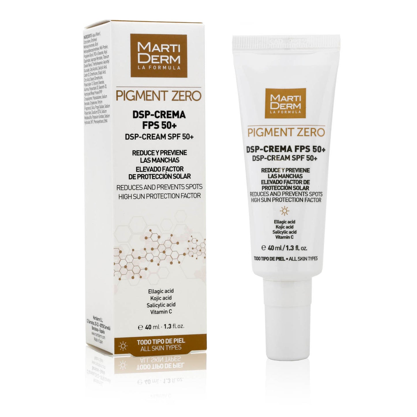 Martiderm Pigment Zero DSP-Creme FPS 50+/ DSP-Cream SPF 50+ - Despigmentante Dual, Reduz e Previne as Manchas