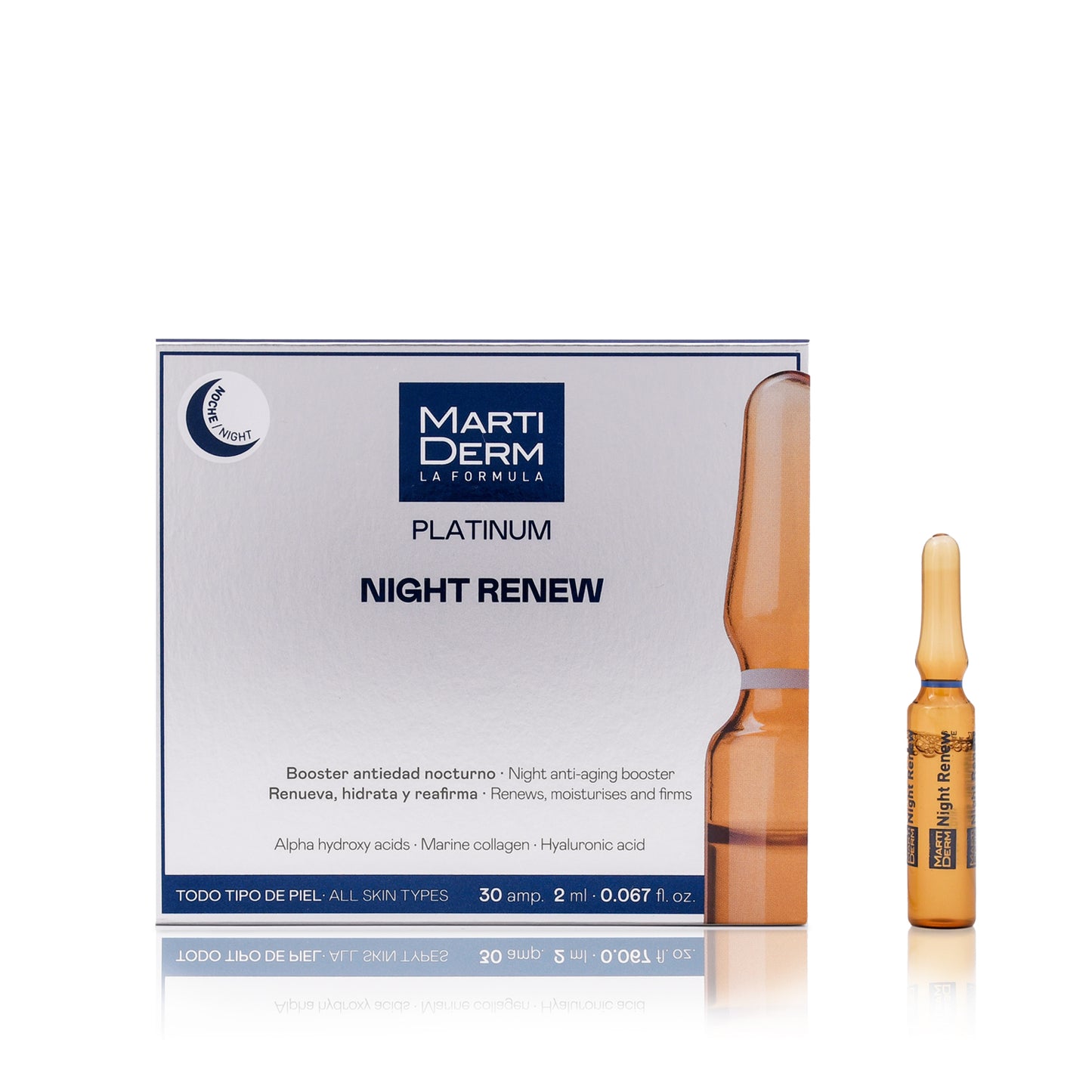 Martiderm Platinum Ampolas Night Renew - Previne e trata os sinais de envelhecimento