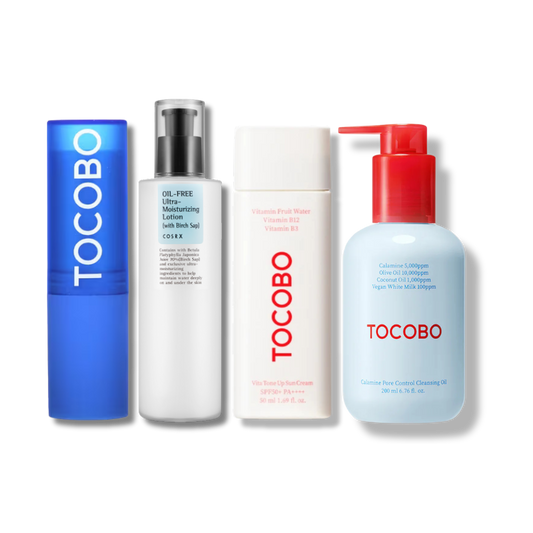 Conjunto de Skincare com Produtos coreanos - Pele Seca e Pele Oleosa