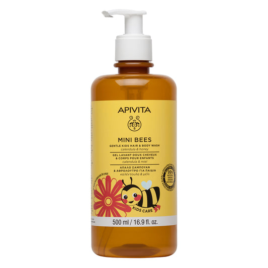 Apivita Mini Bees Kids - Gel de Limpeza Cabelo e Corpo para Criança 500mL