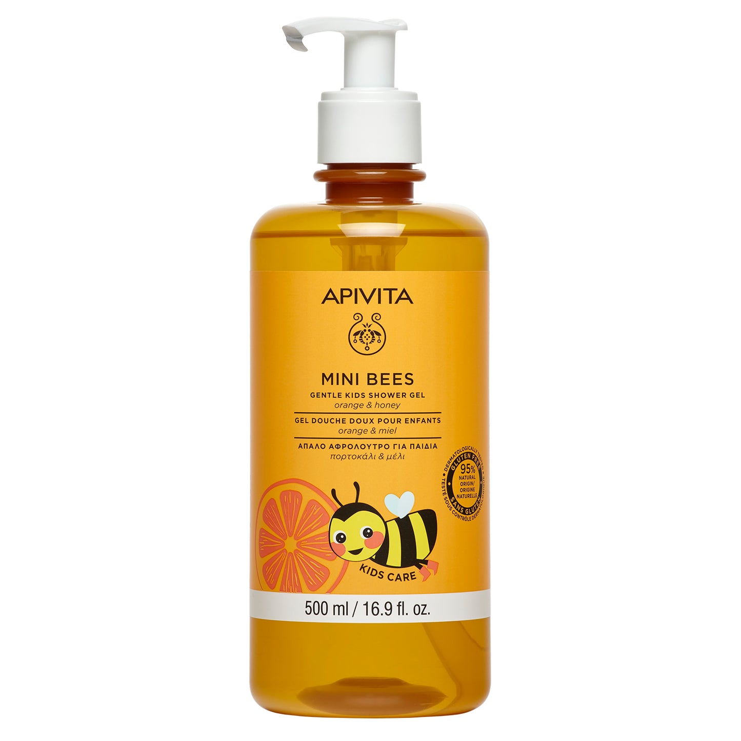 Apivita Mini Bees Kids Shower Gel - Gel de duche com laranja e mel