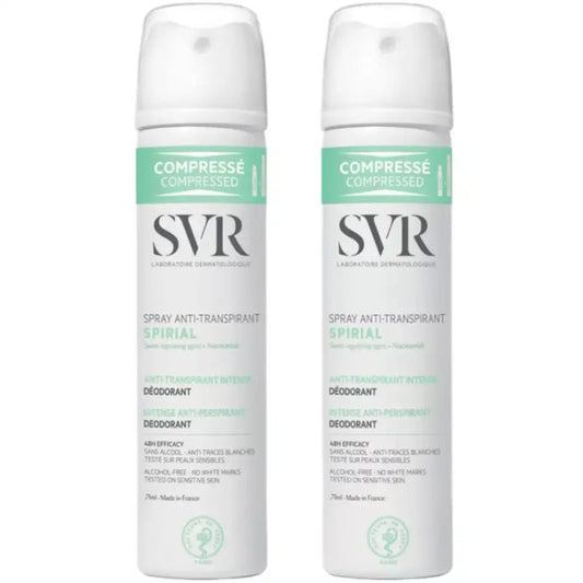 SVR Spirial Deo Spray Pack 2X75ml - Desodorizante e antitranspirante intensivo